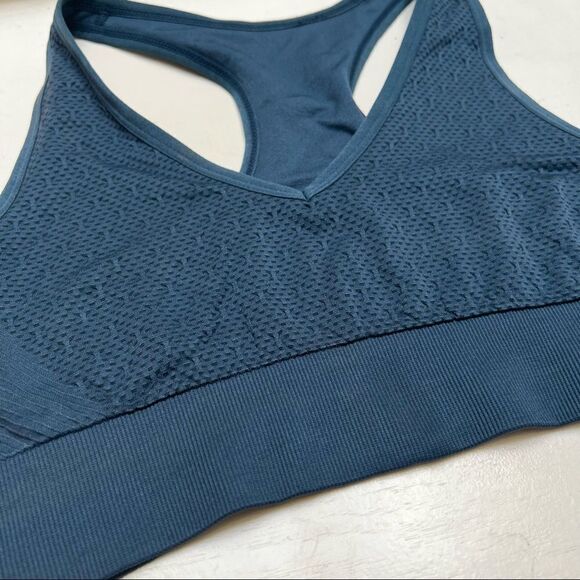 Z by Zella Racerback Spandex Sports Bra in Blue Insignia Medium - Picture 2 of 7